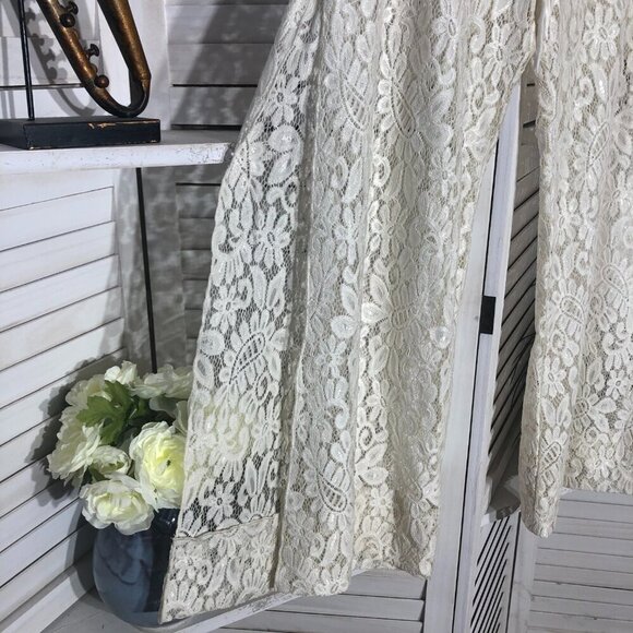 Becca Rebecca Virtue Cream Paisley Lace Swim Cover Up Pants Medium - Picture 4 of 7